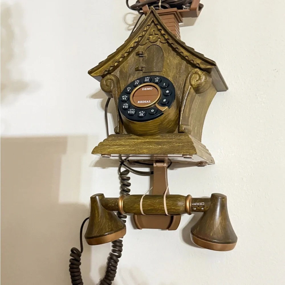 Retro Cuckoo Clock Style Phone - Brown